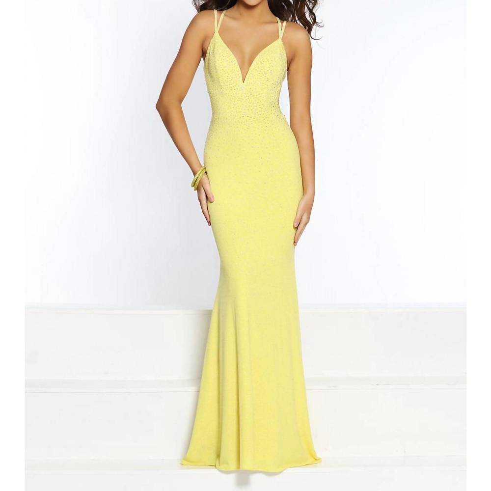 NEW 2CUTE radiance double-strap gown in yellow